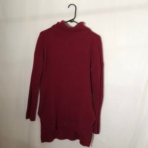 Pink Rose Deep Red Turtle Neck
